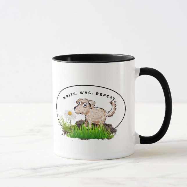 Write Wag Repeat - Escritores - caneca de café (Direita)