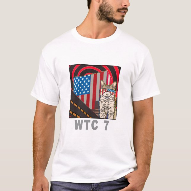 "WTC 7" t-shirt branco orgânico (Frente)
