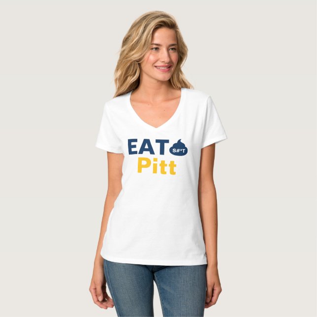 WV Womens Vneck Top Eat It Pitt  (Frente Completa)