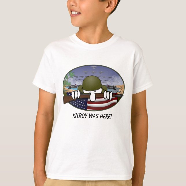 WW2 Kilroy caçoa o t-shirt (Frente)