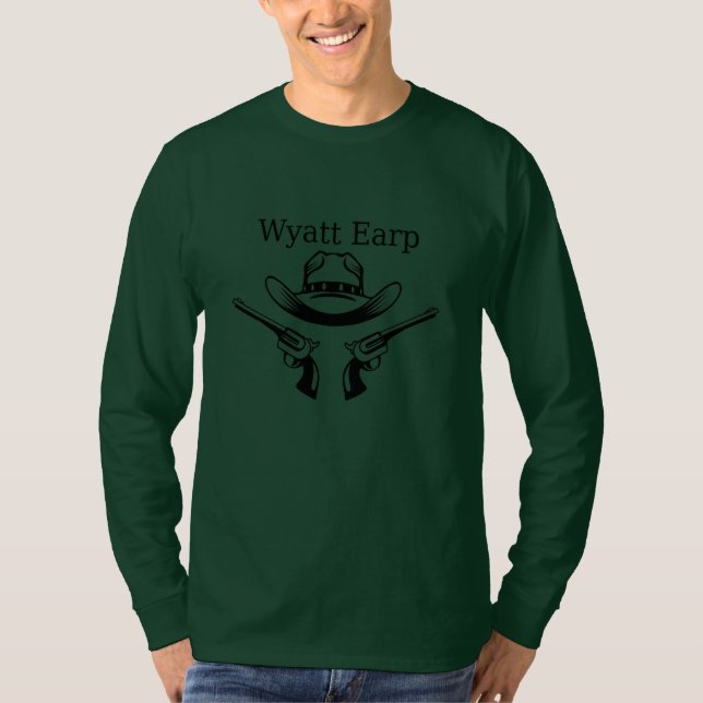 Wyatt Earp Cowboy Lawman Country Western T-Shirt (Frente)