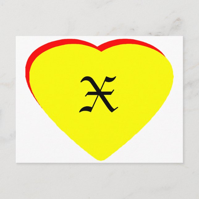 "X" Casamento Vermelho Amarelo Coração Convite ao  (Frente)
