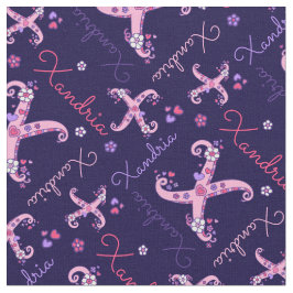 X monograma e nome personalizado tecido selvagem