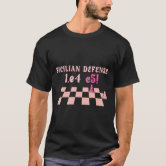 Camiseta O Xadrez de Defesa da Sicília abre xadrez