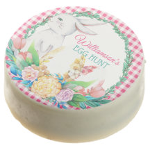 Xadrez Aquarela Guirlanda Floral Coelho de Páscoa