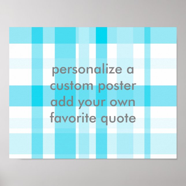 xadrez azul adicione seu próprio poster personaliz (Frente)