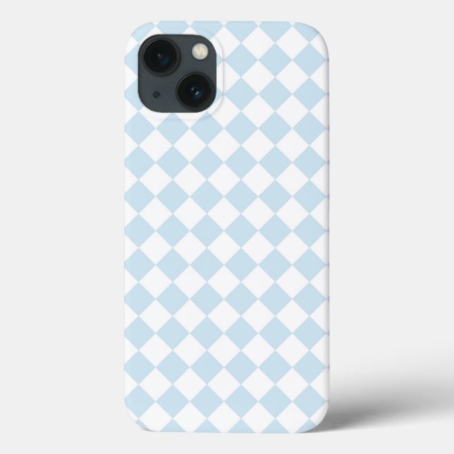 Xadrez Azul Pastel e Branco (Verso)