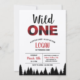 Xadrez Buffalo Primeiro Convite de Aniversário - S