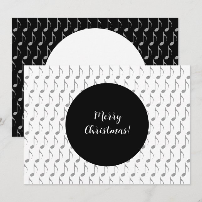 Xadrez Chic Notas Musicais Feliz Natal (Frente/Verso)