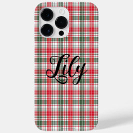 Xadrez Clássico de Inverno Tartan Vermelho Nome Pe