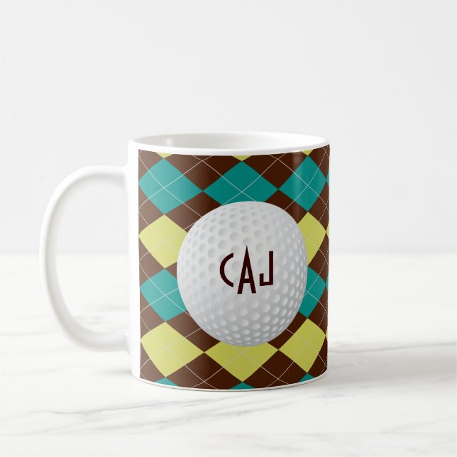 Xadrez com bola de golfe, caneca de café (Esquerda)