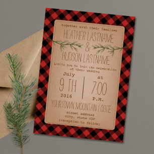 Xadrez + Convite de casamento Evergreen Branches