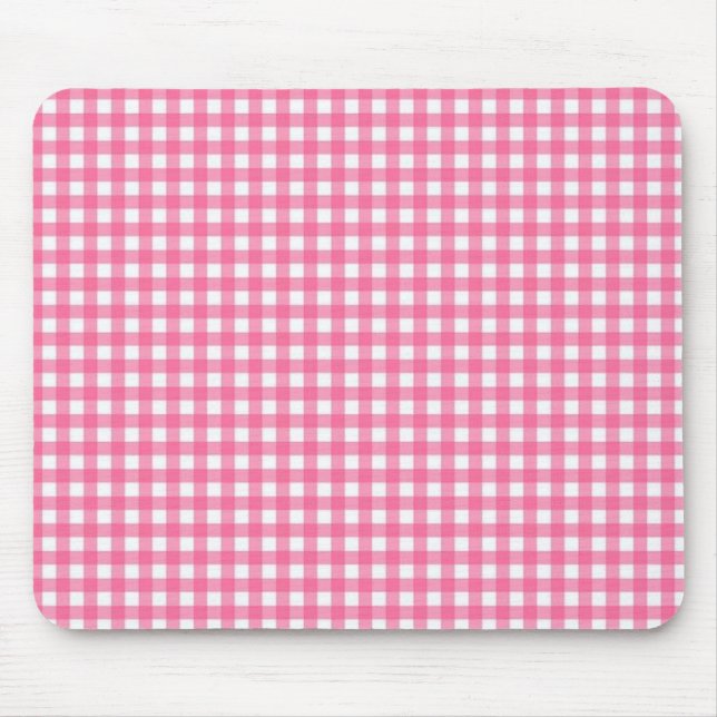 Xadrez cor-de-rosa Mousepad (Frente)