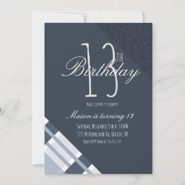 Xadrez de aniversário azul Denim Boys Treze Festa