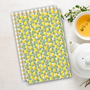 Xadrez de búfalas cinzas amarelas de limão-branco