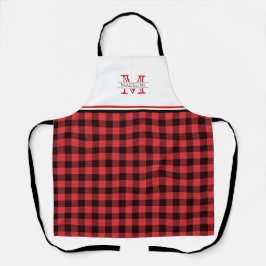 Xadrez de Buffalo Vermelho e Negro | Monograma