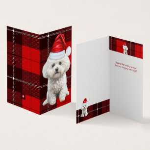 Xadrez de Natal do Coton de Tulear Dog Red Holiday