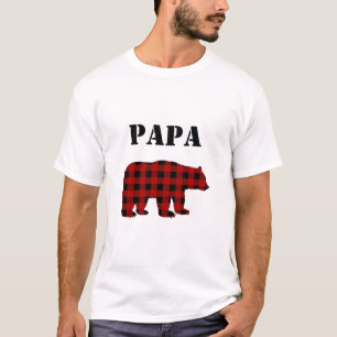 Xadrez do búfalo do t-shirt dos homens do urso da