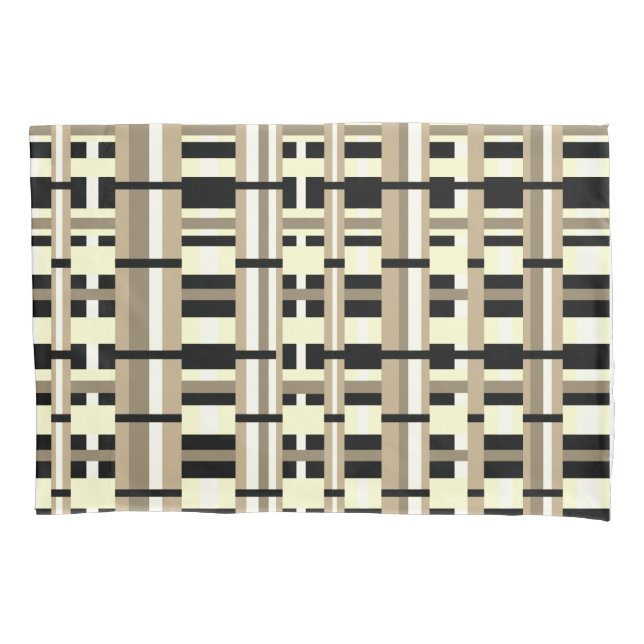 Xadrez em Taupe, Tan, Preto, Branco Moderno (Frente)