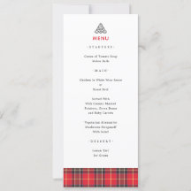 Xadrez Escocesa de Tartan Celtic Knot Weding Menu