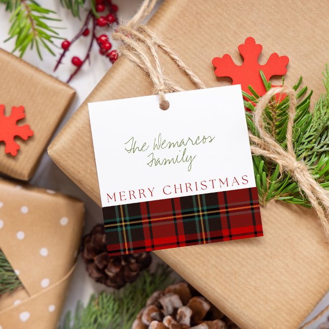 Xadrez Feliz Natal - Etiquetas de presentes (Plaid Merry Christmas Gift Favor Tags
)
