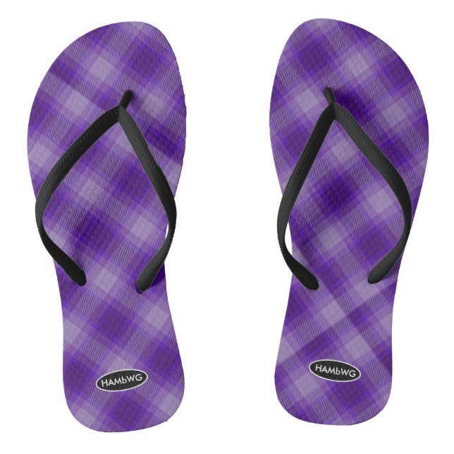 Xadrez feminina Flip-flops Chinelos da criança HAM (Pé da cama)