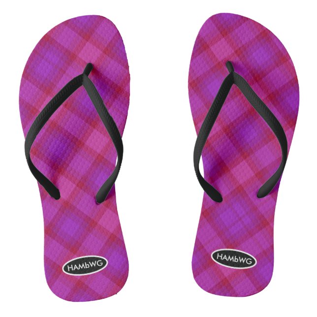 Xadrez feminina Flip-flops Chinelos da criança HAM (Pé da cama)