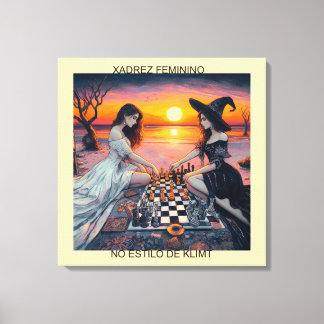 XADREZ FEMININO - Impressão em tela