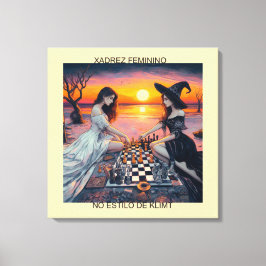 XADREZ FEMININO - Impressão em tela