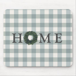 Xadrez "HOME" Gingham Typografia Na moda Mousepad
