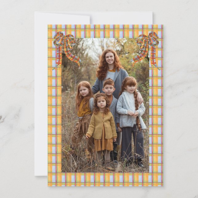 Xadrez Laranja Azul, Cartão com fotos (Frente)