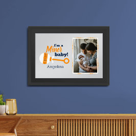 Xadrez Laranja Rattle Miner Baby Poster