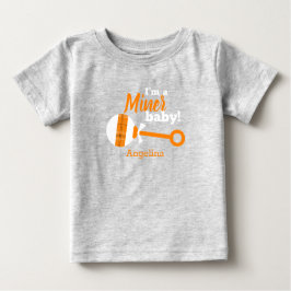 Xadrez Laranja Rattle Miner Baby T-Shirt