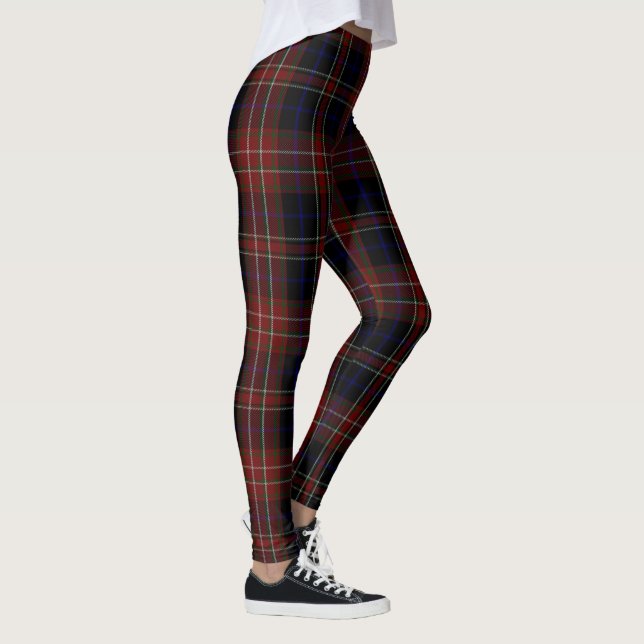 Xadrez MacDonald Tartan Black Red Leggings (Direita)