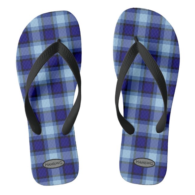 Xadrez masculina Flip-flops Chinelos da criança HA (Pé da cama)