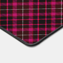 Xadrez Padrão Negrito Vintage Tartan Preto Rosa Qu