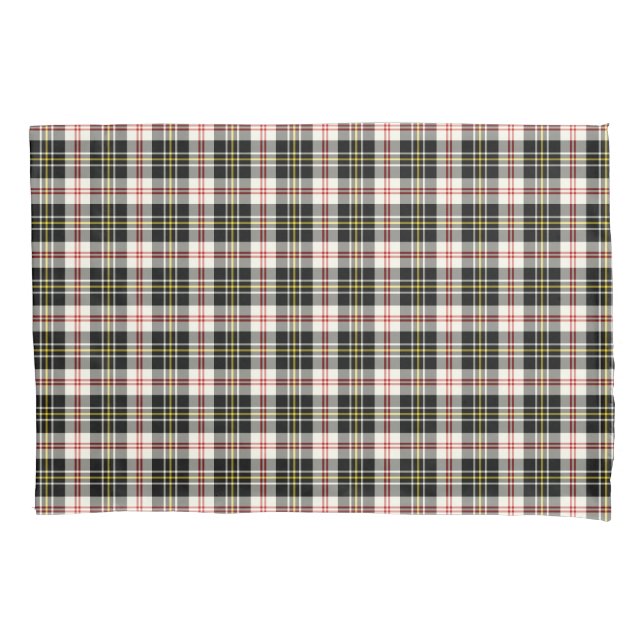 Xadrez preta e branca MacPherson Clan Dress Tartan (Frente)
