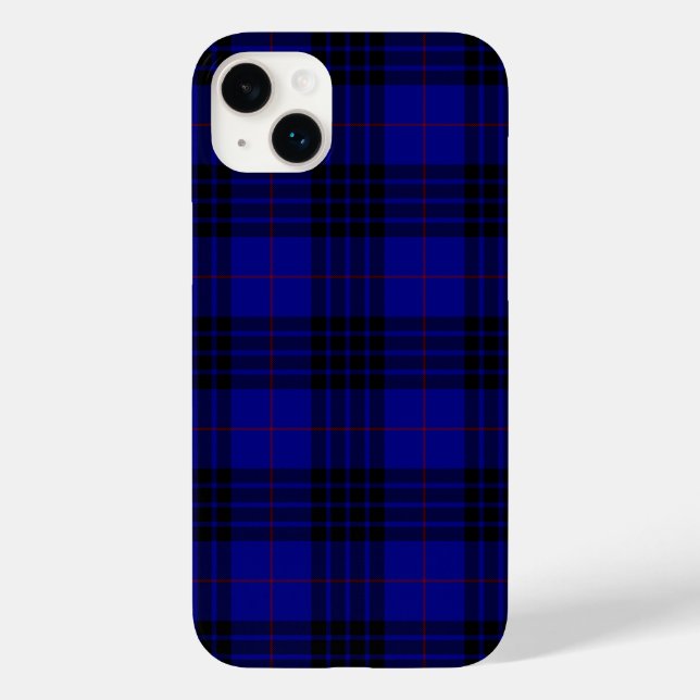 Xadrez preto azul tartan MacKay (Verso)