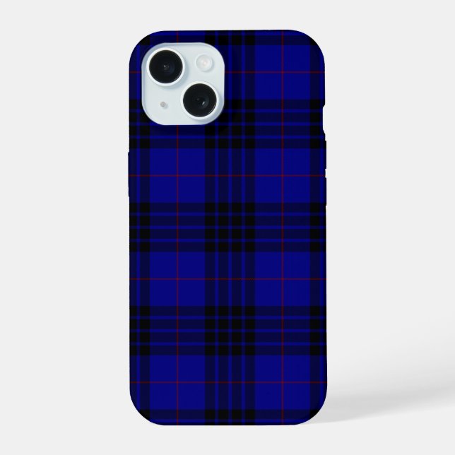 Xadrez preto azul tartan MacKay (Verso)