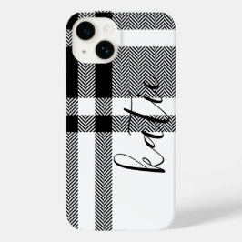 Xadrez Preto e Branco Minimalista com Nome Persona