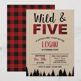 Xadrez Quinto Aniversário Convite Selvagem e Cinco
