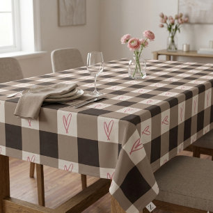 Xadrez Romântico Gingham e Toalha de Mesa Búfala c