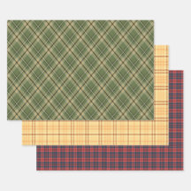 Xadrez Tartan Gift Wrap (Conjunto de 3)