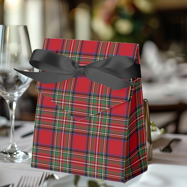 Xadrez Tartan Stewart Vermelho Caixa de Festa (Rustic Plaid Stewart Tartan Favor Box)