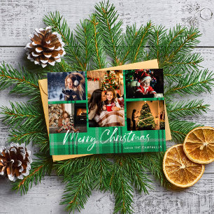 Xadrez Verde 5 Feliz Foto de Natal