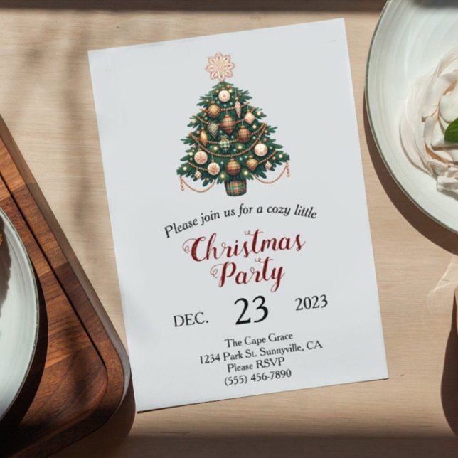 Xadrez Verde Convite de Natal Escandinávia (Criador carregado)