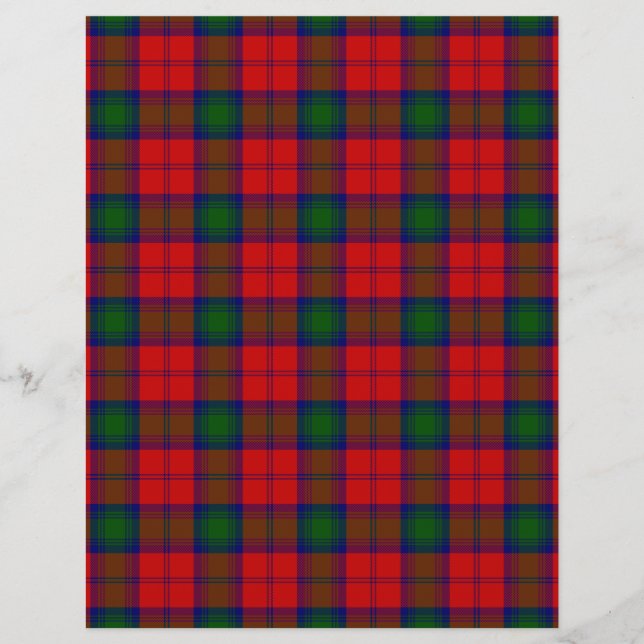 Xadrez verde-vermelha Lindsay tartan (Frente)