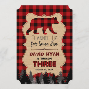 Xadrez Vermelha Chic Buffalo Terceiro Convite de A