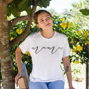 Xadrez vermelha, mãe, mãe, melhor camiseta da mãe