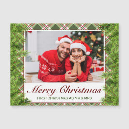 Xadrez Vermelha Verde e Foto Pine Feliz Natal